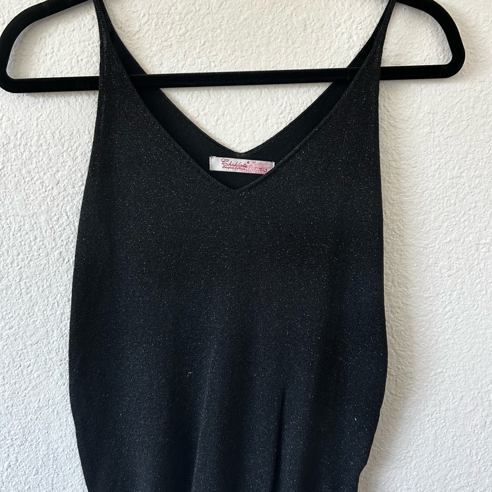 Black Glittery Sleeveless Top